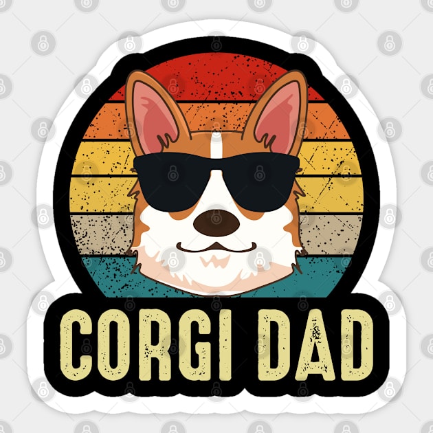 Corgi Dad Retro Vintage Style Sticker by little.tunny